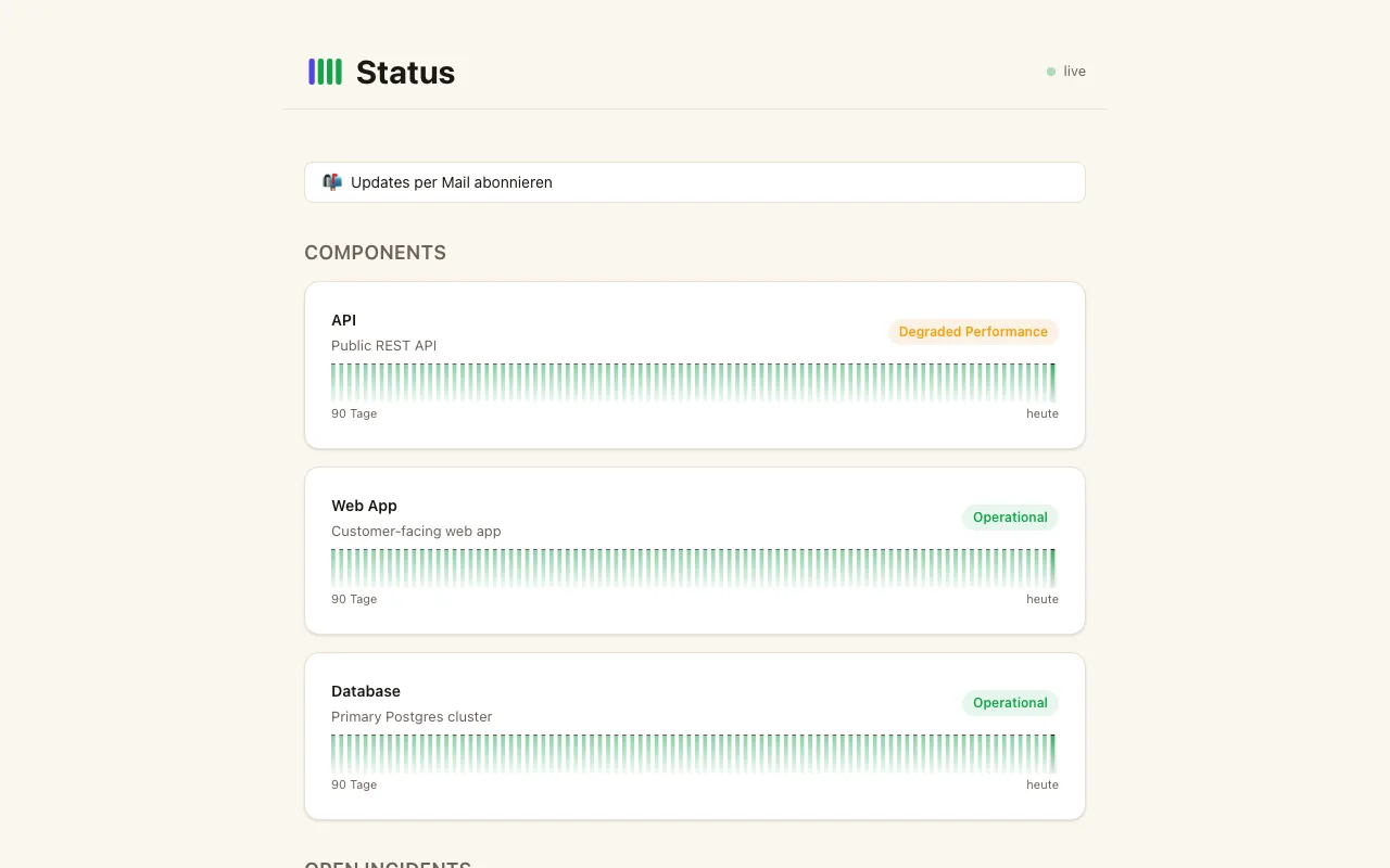 PublicStatus tenant status page